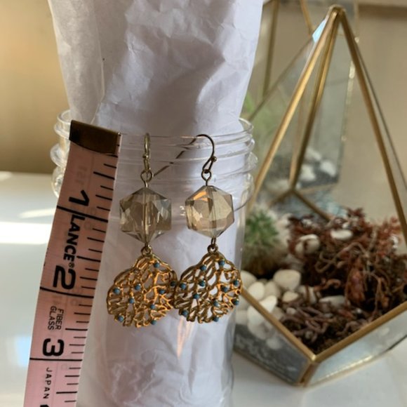 Gold Tone Filigree with Smokey Bead - Picture 5 of 5